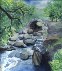 Painting of a scene near Ambleside, Charlotte's home.